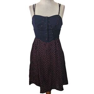 Black and Red Polka Dot Spaghetti Strap Mini Dress Size 4